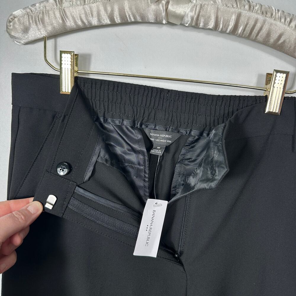 Banana Republic Wide Leg High Rise Black Pants Womens M NEW Career Modern - Picture 5 of 11